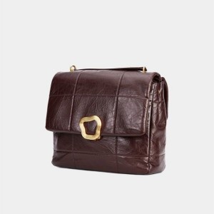 Songmont Large Chocolate Crossbody Bag Burgundy | CANADA PMJTZN