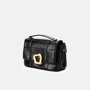 Songmont Small Chocolate Shoulder Bag Black | CANADA HLZXQB