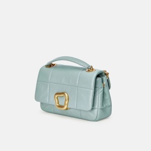 Songmont Small Chocolate Shoulder Bag Turquoise | CANADA TMENXU