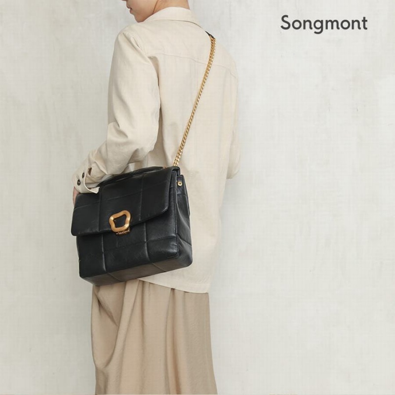 Songmont Large Chocolate Crossbody Bag Black | CANADA DGORFU