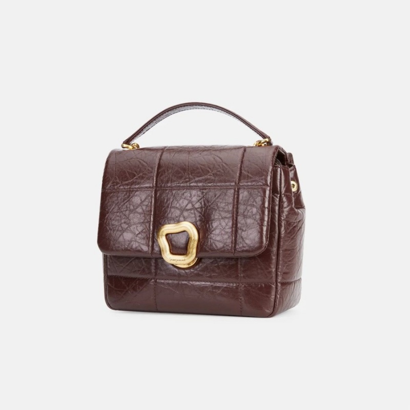 Songmont Medium Chocolate Shoulder Bag Burgundy | CANADA XNOWAG