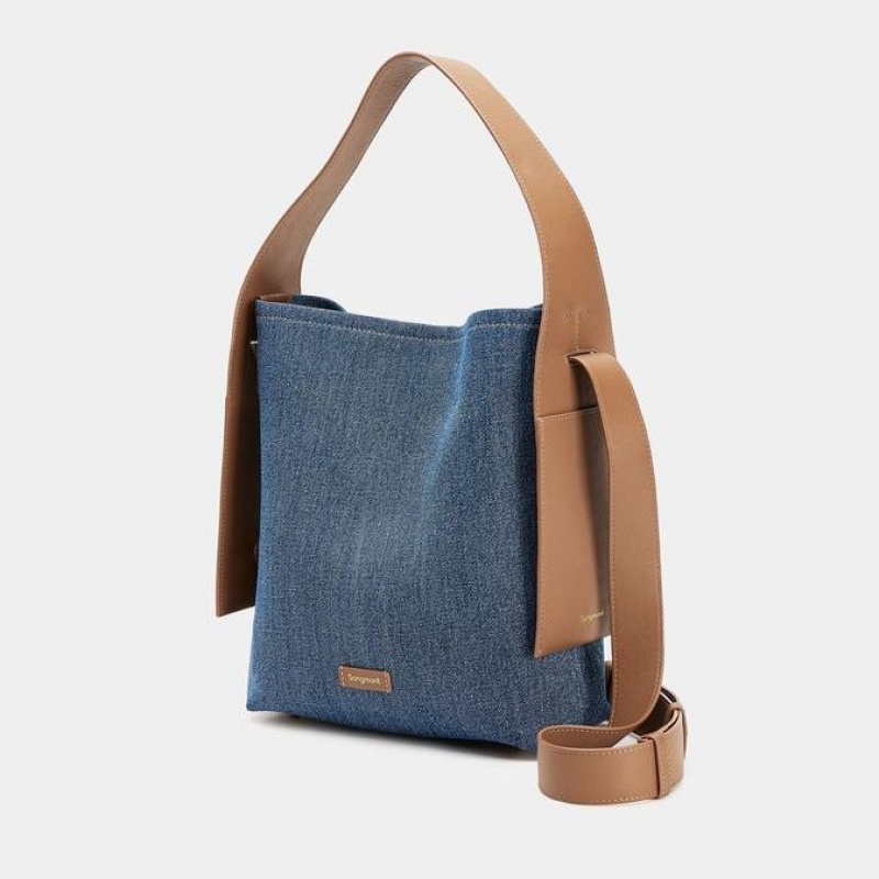 Songmont Medium Drippy Tote Bag Blue | CANADA UQGNOM