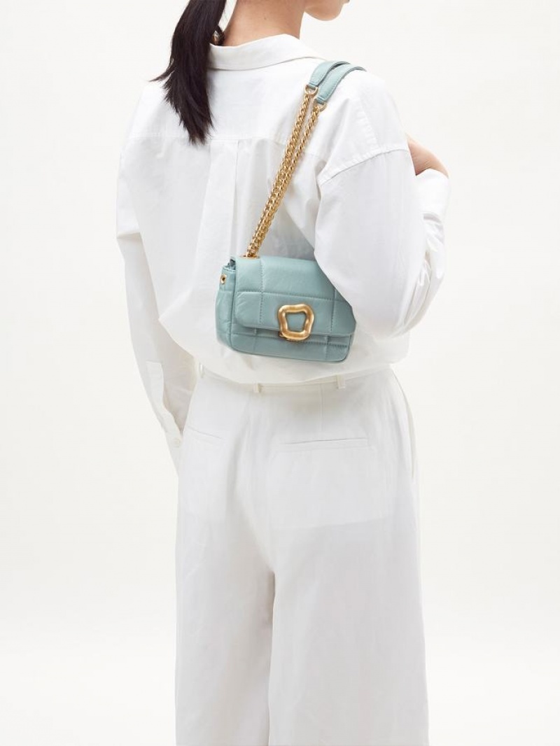 Songmont Mini Chocolate Shoulder Bag Turquoise | CANADA NLJEXA