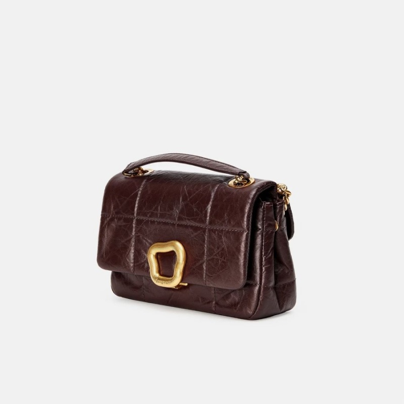 Songmont Small Chocolate Shoulder Bag Burgundy | CANADA SBRAWZ