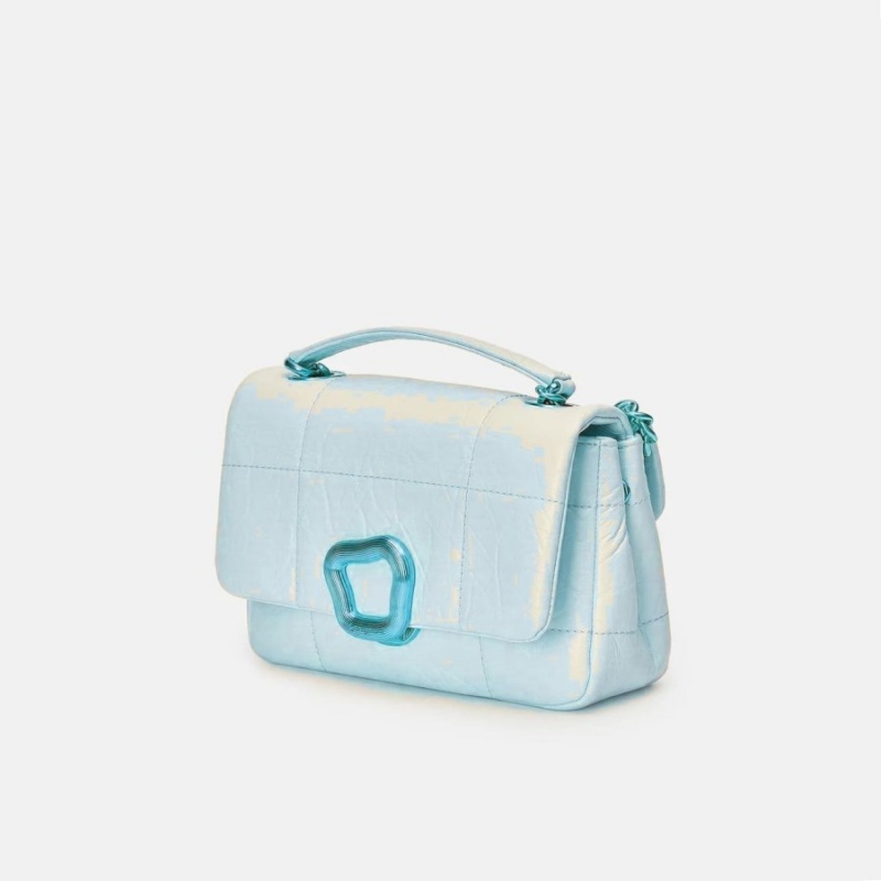 Songmont Small Chocolate Shoulder Bag Light Blue | CANADA QXJNRS