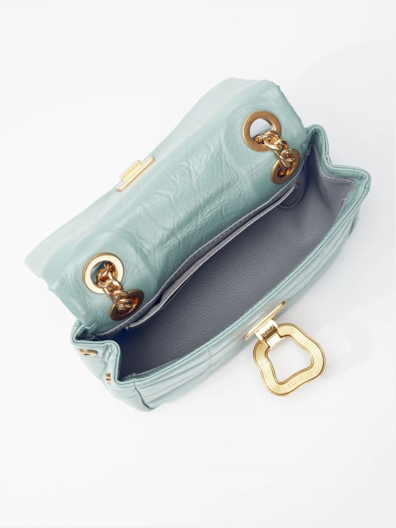 Songmont Small Chocolate Shoulder Bag Turquoise | CANADA TMENXU