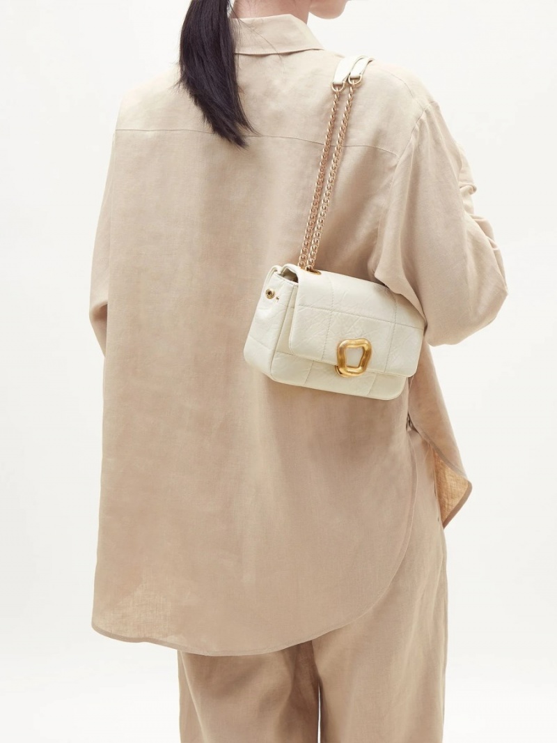 Songmont Small Chocolate Shoulder Bag White | CANADA LHADJF